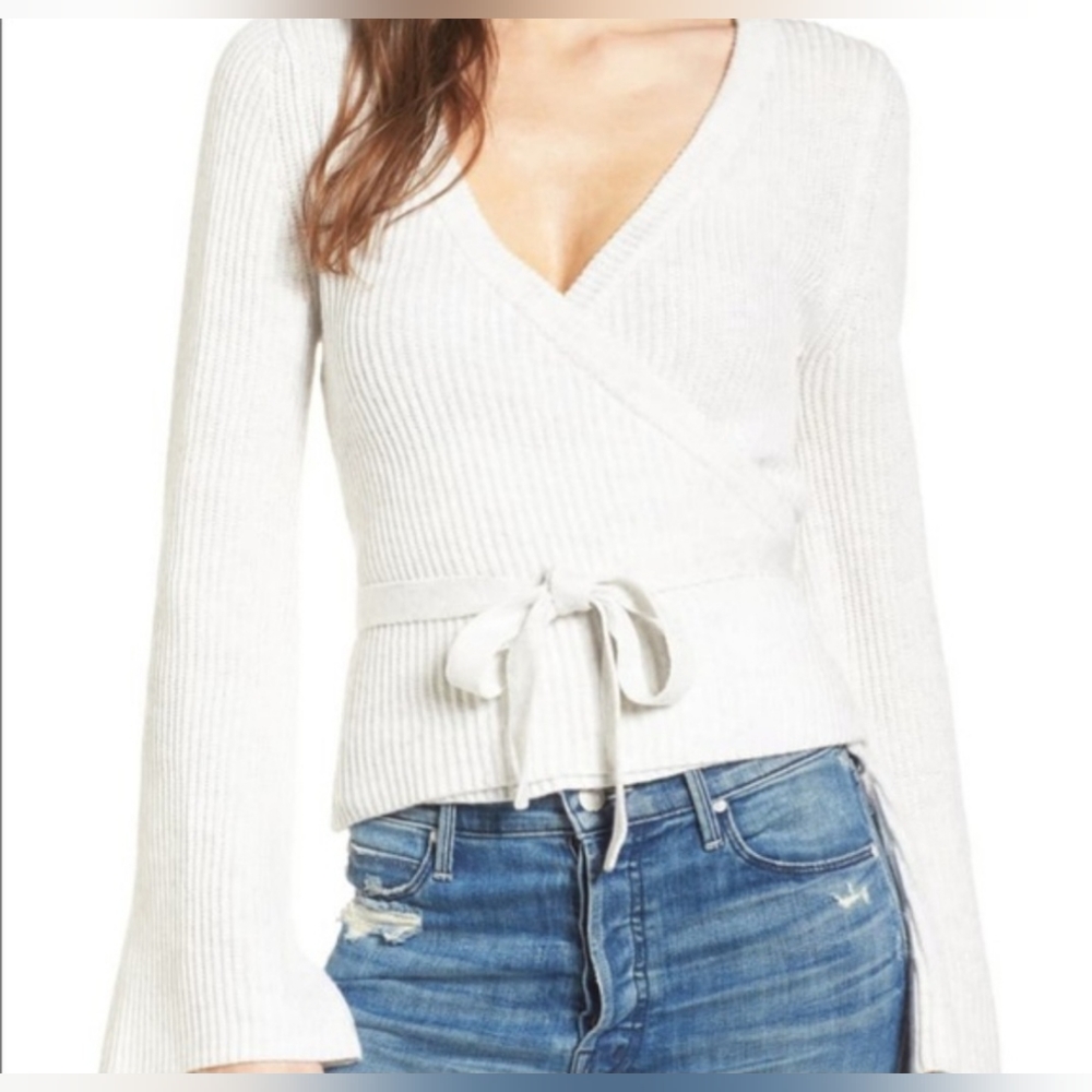 cupcakes & cashmere White V-Neck Sweater